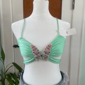 Bejeweled butterfly bralette